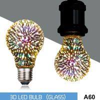 1ชิ้น E27 LED ตกแต่ง3D 4.5W 85-265V หลอดไฟไฟ Edison แบบวินเทจโคมไฟดอกไม้ไฟดาวอุปกรณ์ประดับต้นไม้ไฟคริสมาสต์กลางคืนวันหยุด