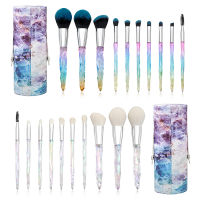 New 10pcs Transparent Diamond Crystal Handle Makeup Brushes Kit Eyelash Eyeshadow Blush Foundation Brush Beauty Cosmetics Tools