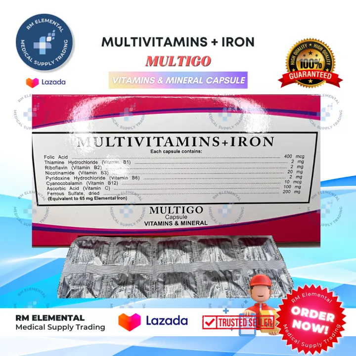 MULTIGO / MULTIGROW MULTIVITAMINS + IRON Capsule 100s Lazada PH