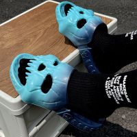 Gradient Skull Slippers For Women Men 2023 Summer Funny Slippers Soft Eva Slipper Flat Unisex Beach Sandals Casual Flip Flops House Slippers