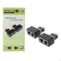 【✔In stock】 fangyili 2ชิ้น/เซ็ต Hdmi เป็นแบบคู่ Rj45ตัวเมีย Cat5e Cat6 Utp Lan Ethernet 1080P อะแดปเตอร์แปลงตัวต่อขยาย Hdmi สำหรับเอชดีทีวีเอชดีพีซี Ps3 Stb