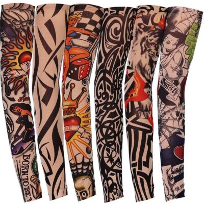 1PC Breathable 3D Tattoo UV Protection Arm Sleeve Arm Warmers Cycling Sun Protective Covers Quick Dry Summer Cooling Sleeves