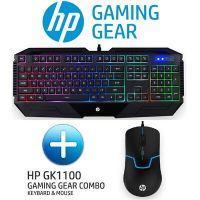 HP (2in1) USB HP (GK1100) Keyboard + Mouse Set Combo การออกแบบที่ใช้งานง่ายด้วยชุดปุ่มฟังก์ชั่นควบคุมแสงด้านหลัง ปุ่มฟังก์ชั่นการเล่นเกม