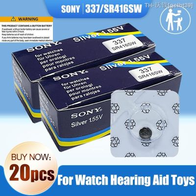 20PCS Sony 337 SR416SW LR416 SR416 1.55V Silver Oxide Watch Battery Single Grain Packing For Toys LED Remote Button Coin Cell  New Brand  gelht39