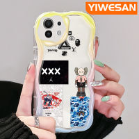 YIWESAN เคสสำหรับ Xiaomi 12T Pro 11 Lite 5G NE 12 Lite เคสลายกราฟฟิตีแนวสตรีทแบบโค้งเคสใสเคสมือถือเนื้อครีมหุ่นยนต์สุดเท่