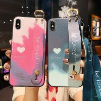 ﺴ◕ஐ Gorgeous Case For iphone 11 12 13 pro max 12 mini SE 2020 7 8 plus X Xs max XR Soft Strap Phone Holder Case coque cover funda