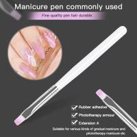 1PC Nail Brush Pink Short Handle Various Shapes Pen For Manicure Gel Brush For Nail Art Nail Polish Painting Drawing Single Pen Artist Brushes Tools