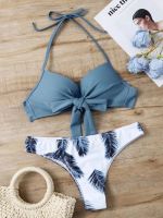 hotx 【cw】 Thong Bikinis 2023 Push Up Swimsuit Printed Swimwear Female Beachwear Bathers Bathing Swim