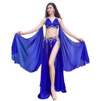 hot【DT】 Belly Performance Costume Set Diamond-studded Large Hand  Long Skirt 2pcs