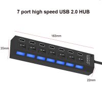 Hub USB 2.0 Multi USB sakelar On/Off independen dengan pengaturan daya ganda Port USB 4/7 adaptor daya Multi USB Port