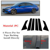 Black Car Door Window Pillar Posts Piano Trim Cover Kit Fit for Hyundai Elantra MD AD 2011-2021 Sedan