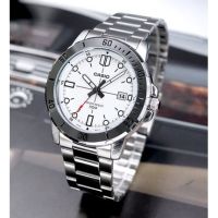 นาฬิกาCasio รุ่น MTP-VD01D-7E ข้อมือผู้ชาย สายแสตนเลส หน้าปัดขาว - มั่นใจ ของแท้ 100% รับประกันสินค้า 1 ปีเต็ม