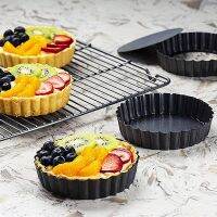 【hot】☊  New 3 Inch Non-stick Carbon Molds Bottom Tart Plate Round Pizza Egg Tray Oven Tools