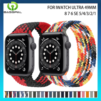 สายผ้าไนลอนห่วงเดี่ยวแบบถักฐานสำหรับสายคาด Apple Watch สร้อยข้อมือยางยืด Series4 Series5อัลตร้า49มม. 45มม. 41มม. 44มม. 40มม. ซีรีย์8 7 Series6สำหรับ I Watch Series 3 2 1 42มม. 38มม.