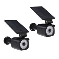 2Pcs Monitor Solar Lights Solar Panels Solar Flood Light for Porch Garden