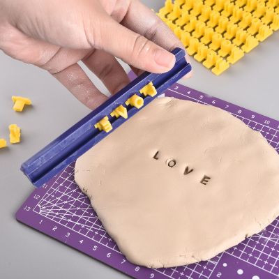 【CC】✈  Alphabet Number Polymer Clay Presser Embosser Mold Diy Embossing Pottery Tools