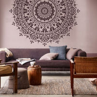 190cm - 230cm Stencil For Wall Decor Niche Paint Template Furniture Huge Giant Mandala Ceiling Indian Arabic Ethnic Round S193