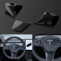 Tesla Model 3/Y 2017-2022 ABS Steering Wheel Carbon Fiber Style Cover Interior Exterior Decoration Decals Stickers