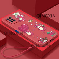 เคสเคสโทรศัพท์ขอบสี่เหลี่ยมลายการ์ตูนอนิเมะน่ารักสำหรับ Infinix Note 10 Pro ดีไซน์ TPU อ่อนลายการ์ตูนเคสนิ่มที่ได้รับความนิยมมีลวดลายขอบตรงฟรีสายคล้อง