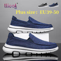 LLIOOLS Gowalk รองเท้ารองเท้าบู๊ตแบบสบายๆสำหรับผู้ชาย,รองเท้าผ้ารองเท้าใส่เดินนุ่มสบาย EU39-50ขนาดพิเศษไซส์49 48 47รองเท้าผ้าใบลำลองรองเท้าบุรุษแคนวาสขี้เกียจ