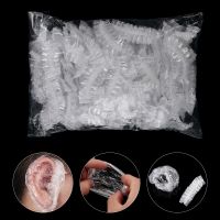 【hot】❡  50/100Pcs New Disposable Transparent Ear Cover Caps One-off Elastic Sleeve Shower Dying Hair Protector