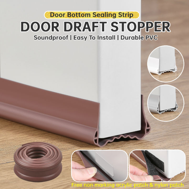 Twin Door Draft Stopper, Under Door Bottom Seal Strip Noise Blocker for  Door Insulation and Soundproofing, Length Adjustable Suitable for Interior