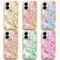 เคสหรูหราสำหรับ Vivo Y02S Y16 Y36 Y77 Y77E Y55 Y33S ที่ทันสมัยภาพสีน้ำมันกันกระแทกกล้องป้องกันเคสโทรศัพท์โทรศัพท์พร้อมฟรีสายคล้อง