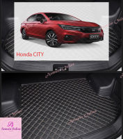 แผ่นรองกระโปรงหลังรถ Trunk Mats FOR HONDA CITY (2020)ป้องกันไม่ให้ตัวรถสกปรก กันน้ำกันกระแทกป้องกันรอยขีดข่วนและทนต่อสารเคมี สี Black and Beig