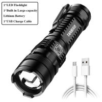 LED Powerful Flashlight Tactical Ultra Bright Torch Hiking Camping Lamps USB Rechargeable Power Flashlight Waterproof Flashlight