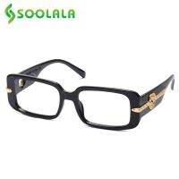 （A Decent034） SOOLALA 2022สี่เหลี่ยมผืนผ้าแว่นอ่านหนังสือผู้หญิงสุภาพสตรีเต็มกรอบ Lesebrille Damen ขยาย Presbyopic แว่นตาด้วยกรณี0.5 1.0