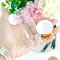 ETX65ml Hyaline Bayonet Glass Bottles have Spiral Plastic Lid with Golden Tangent 24Pcs Mini Craft Vials Use as Candy Food Pot