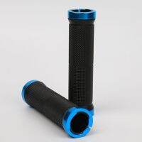 2pcs Bicycle Grips MTB Bike Handbar Grips Rubber Aluminum Ring Locking Grip Anti-slip Shock Absorption Cycling Gear Accessories Handlebars