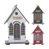 Lighted Wooden Christmas House LED Wooden Reusable Battery-Operated House Christmas Tree Pendant for Hotel Classroom Garden Home Shopping Malls Supermarket smart