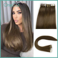 Tape in Human Hair Extensions Natural Machine Made Straight Remy Seamless Invisible Tape Hair Extensions For Salon Multi-color