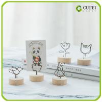 CUFEI 1 PC DIY เครื่องประดับเดสก์ท็อป สมุดบันทึก ของตกแต่งบ้าน ข้อความสนับสนุนซ้าย กรอบรูป คลิปภาพ ที่ใส่ไม้กลม