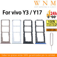 สำหรับ Vivo Y11 Y12 Y17 Y15 Y13 2019 Y3ถาดใส่ซิมการ์ดสำหรับ Vivo Y3ที่ใส่ซิมช่องเสียบบัตรอ่านกระเป๋าเก็บบัตรช่อง SD ส่วนอะไหล่อะแดปเตอร์