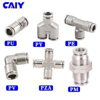 Pneumatic metal air hose connector 304 stainless steel PK PV PE PM PZA PU 4 6 8 10 12MM quick plug quick high pressure connector Hand Tool Parts Acces