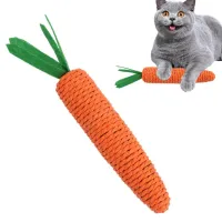 Chew Carrot Cat Toy Interactive Scratcher Kitten Bite Resistant Toys Built in Bell Funny Chew Toys For Hamsters Puppies Pets Toys