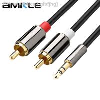 AMKLE Audio RCA Cable 2RCA to 3.5mm Jack Audio Adapter RCA 3.5 mm Jack Male to Male RCA for Amplifier Phone Headphone Speakers