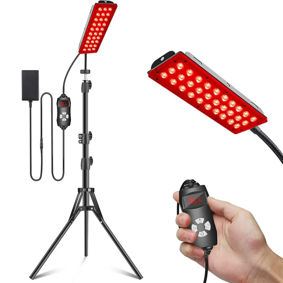 Led Red Light Therapy Lamp, 660nm Red Light Device Set with Stand for Skin
