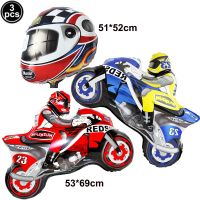 【DT】hot！ 3PCSRacing Car Decorations Motorcycle Foil Boys Race Birthday Supplies Kids Baby Shower