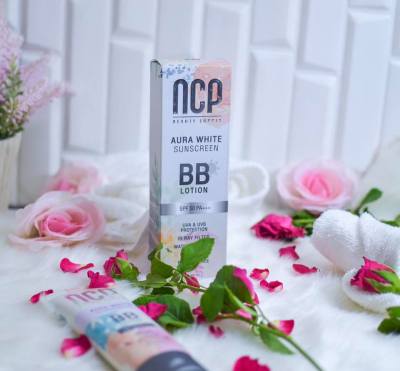 NCP AURA WHITE เอ็น ซี พี ออร่า ไวท์ ซันสกรีน บีบีโลชั่น ปริมาณ 80 กรัม