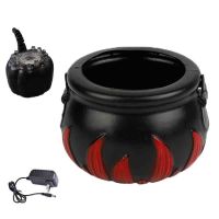 Halloween Mist Maker Fogger,Witch Cauldron Fog Maker Water Pond Fog Machine with 12 Color Changing LED Light