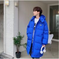 Couple Padded Jacket Long Style 2022 Winter Loose Thick Bread Hooded Cotton-Padded Student J