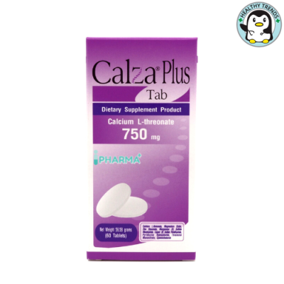 HHTT CalZa-Plus Tab แคลซ่า-พลัส แคลเซียม แอล-ทรีโอเนต 750 mg. + แร่ธาตุ แบบเม็ด 60 เม็ด [HHTT]