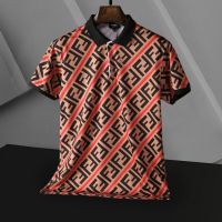 European Station Fendi Cotton Polo Short Sleeve Young Men Fashion nd Personality Popular Street Polo Shirt Shirt