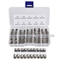 【YF】 100Pcs Glass Tube Fuse Assorted Kit 5 x 20MM Fast Acting Amp 0.2A-20A Assortment Pack with Storage Box