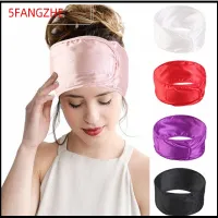 5FANGZHE ปรับได้ปรับได้ ที่คาดผมผ้าซาติน สีทึบทึบ ความกว้างกว้าง ที่คาดผมโยคะแต่งหน้า ของใหม่ อุปกรณ์เสริมผม ที่คาดผมสปาล้างหน้า สำหรับผู้หญิง