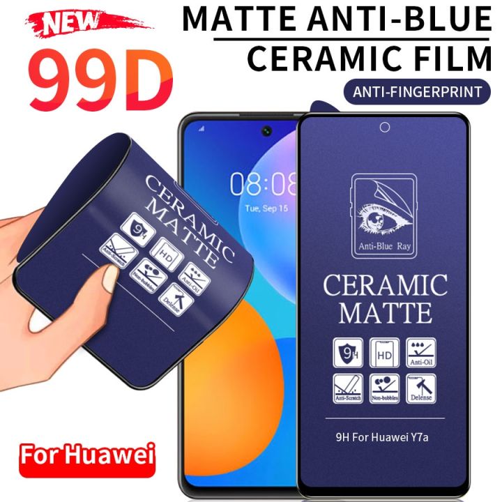New 99D Full Cover Soft Matte Anti UV Purple Light Ceramic Tempered glass For Huawei P20 P30 P40 Lite Mate 20 Nova 7 SE 7i 3i Honor 8X Y7A Y7P Y6P