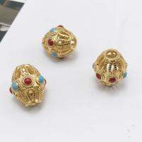 [COD] สินค้าใหม่ Nepal Golden Dragonfly Eye Hollow Barrel Bead Accessories สร้อยคอสร้อยข้อมือเครื่องประดับลูกปัดเจาะรู